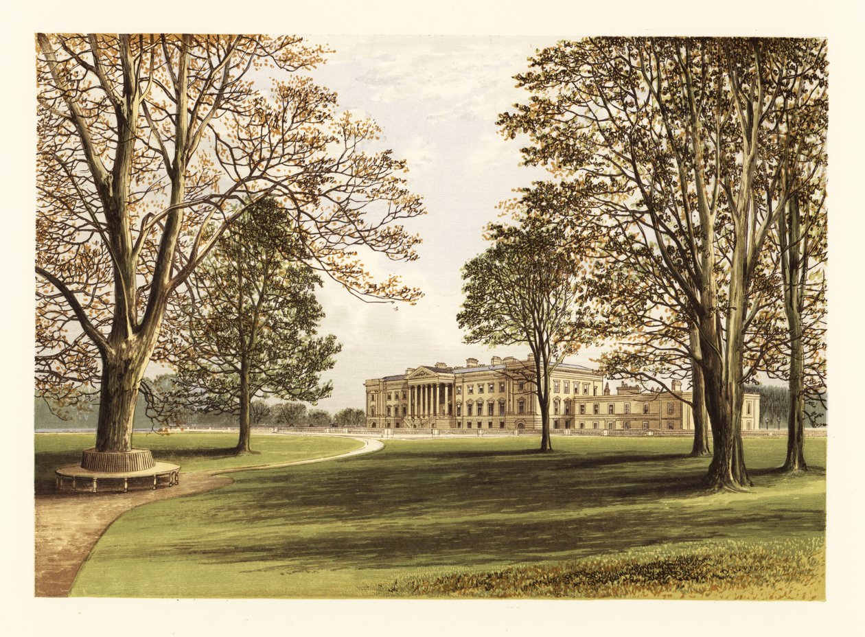 Palacio de Hamilton, Lanarkshire, Escocia. ,1880 (grabado) de Alexander Francis (after) Lydon