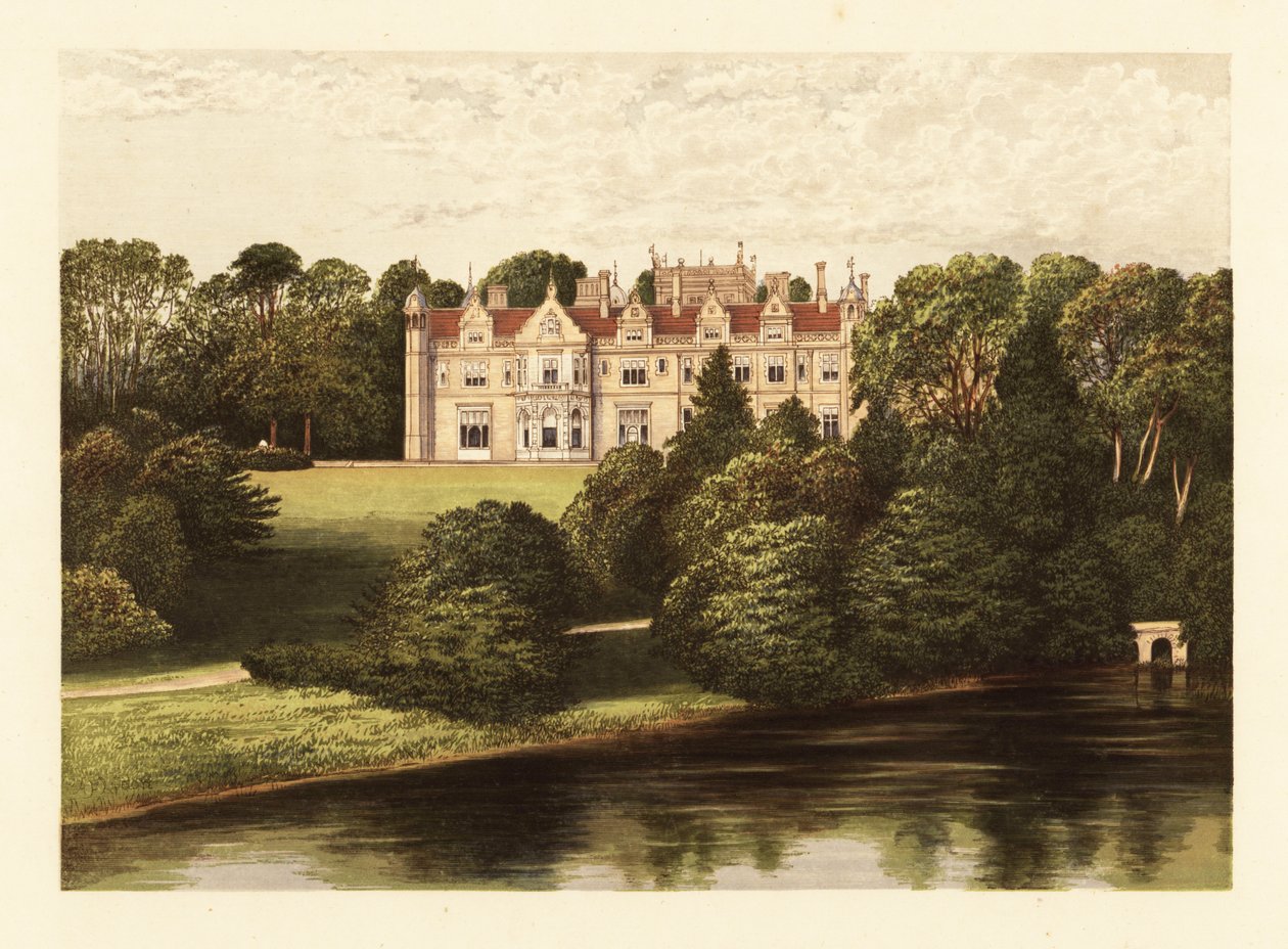 Keele Hall, Staffordshire, Inglaterra.,1880 (grabado) de Alexander Francis (after) Lydon