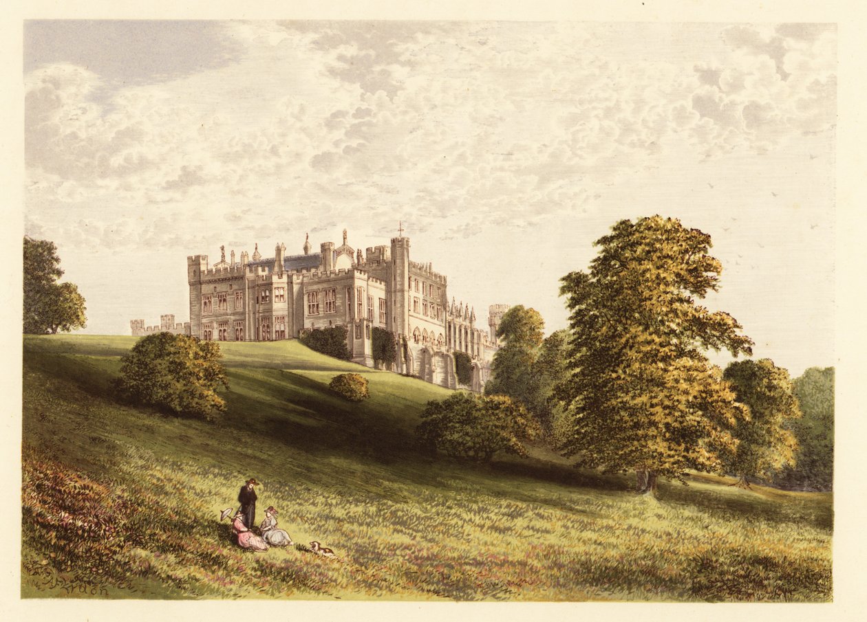 Castillo de Lambton, Condado de Durham, Inglaterra. ,1880 (grabado) de Alexander Francis (after) Lydon