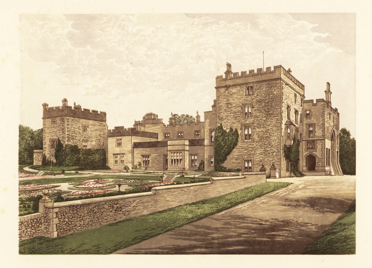 Castillo de Muncaster, Cumbria, Inglaterra. ,1880 (grabado) de Alexander Francis (after) Lydon