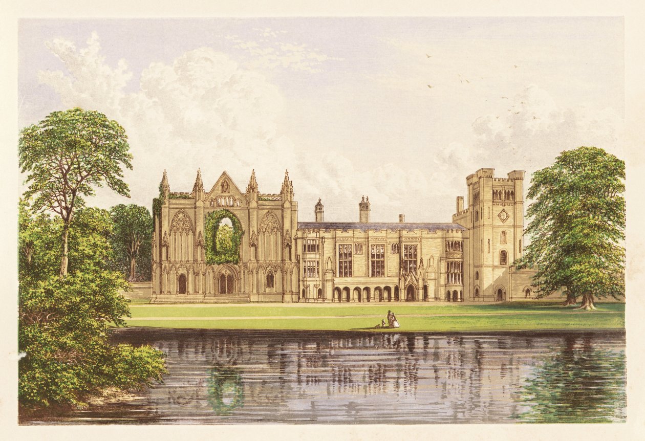 Abadía de Newstead, Nottinghamshire, Inglaterra. 1880 (grabado) de Alexander Francis (after) Lydon