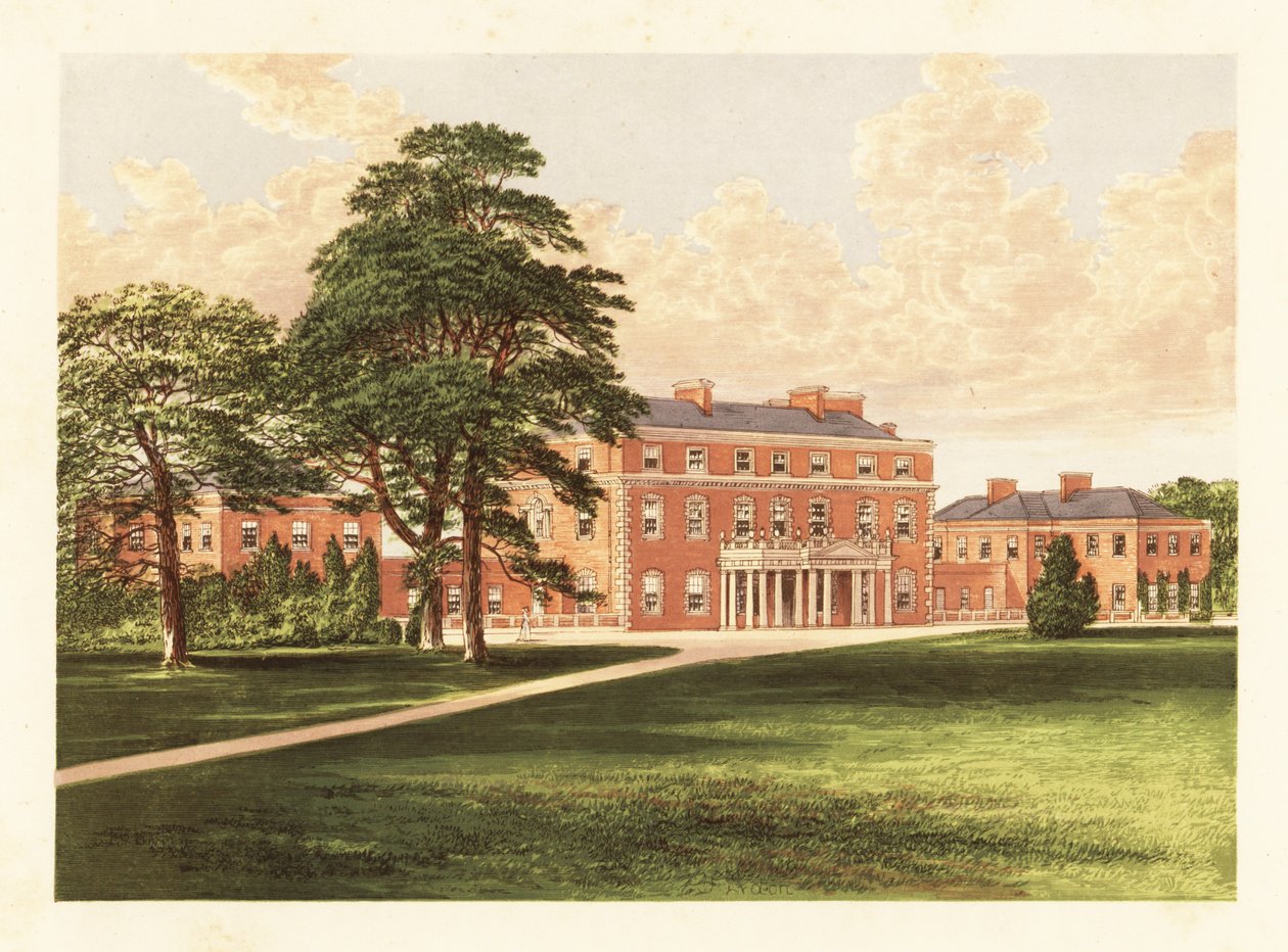 Trafalgar House, Wiltshire, Inglaterra. ,1880 (grabado) de Alexander Francis (after) Lydon