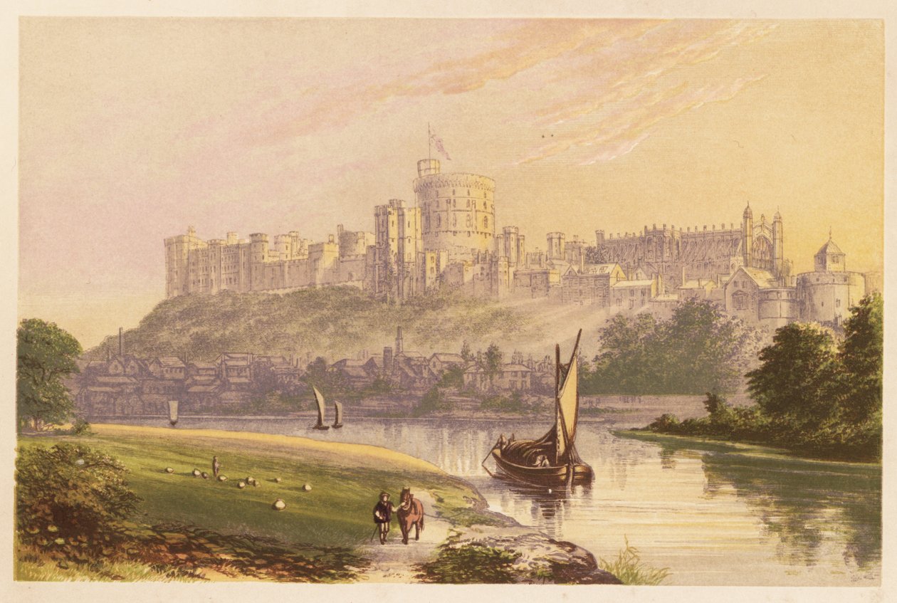 Castillo de Windsor, Berkshire, Inglaterra. 1880 (grabado) de Alexander Francis (after) Lydon
