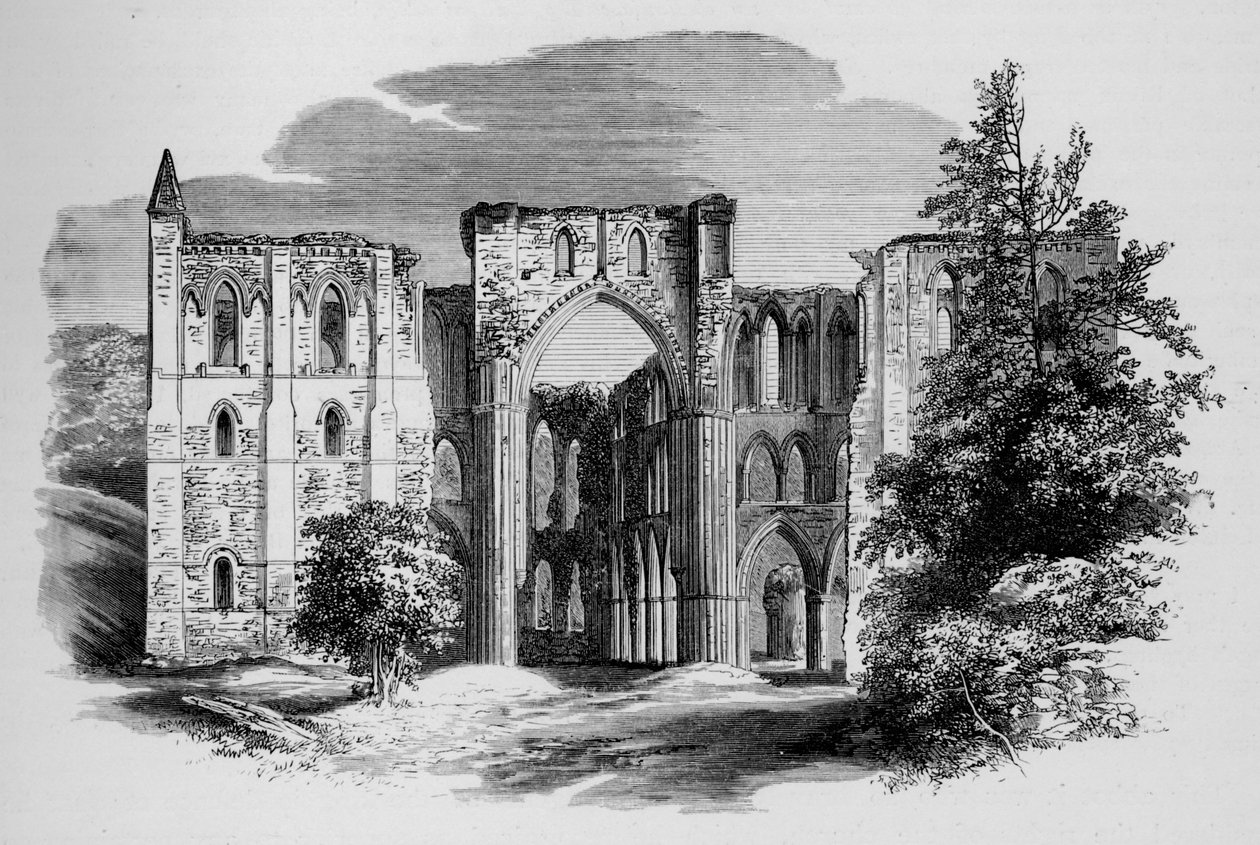 Coro, desde el Norte, Abadía de Rievaulx, c. 1880, 1897 de Alexander Francis Lydon