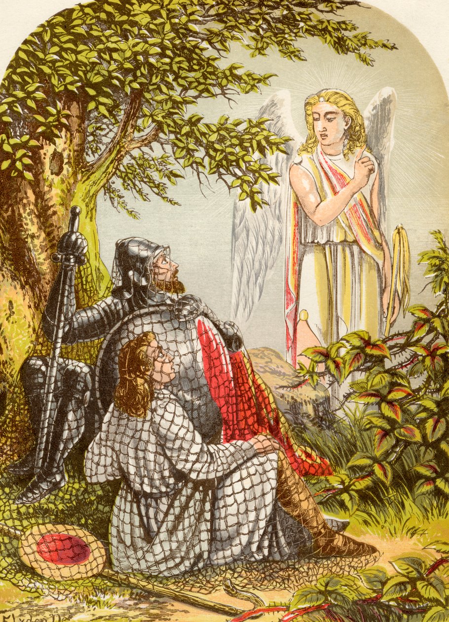 Cristiano y Esperanzado atrapados en la red, de El progreso del peregrino de John Bunyan, publicado c.1880 de Alexander Francis Lydon