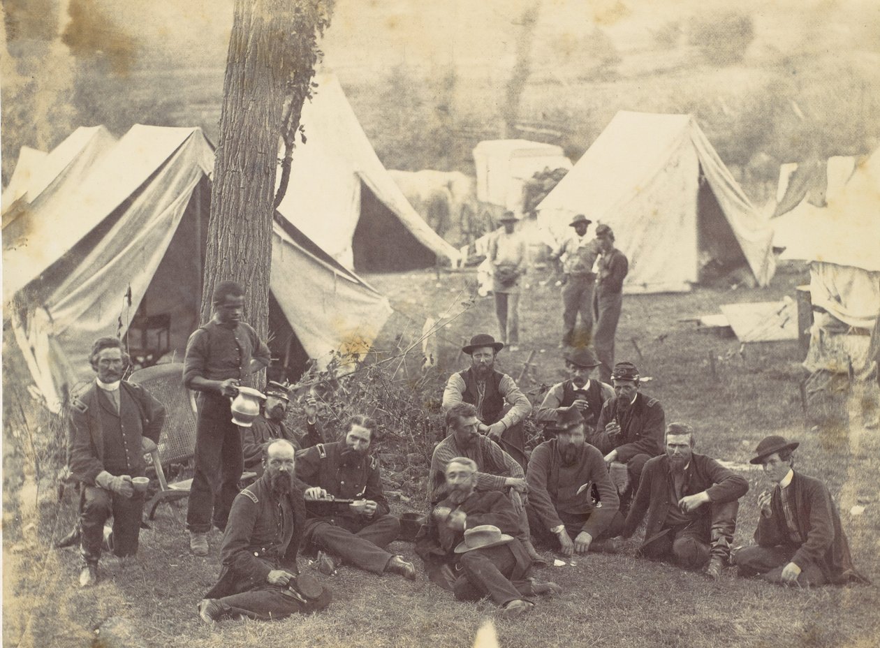 Grupo en el cuartel general del Ejército del Potomac, Antietam, octubre de 1862, 1862 de Alexander Gardner