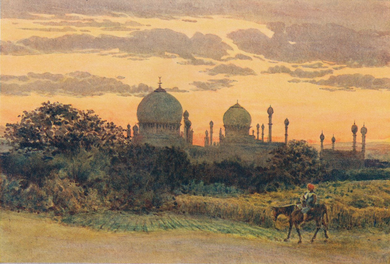 Atardecer detrás del Ibrahim Roza, Bijapur, c1880 1905 de Alexander Henry Hallam Murray