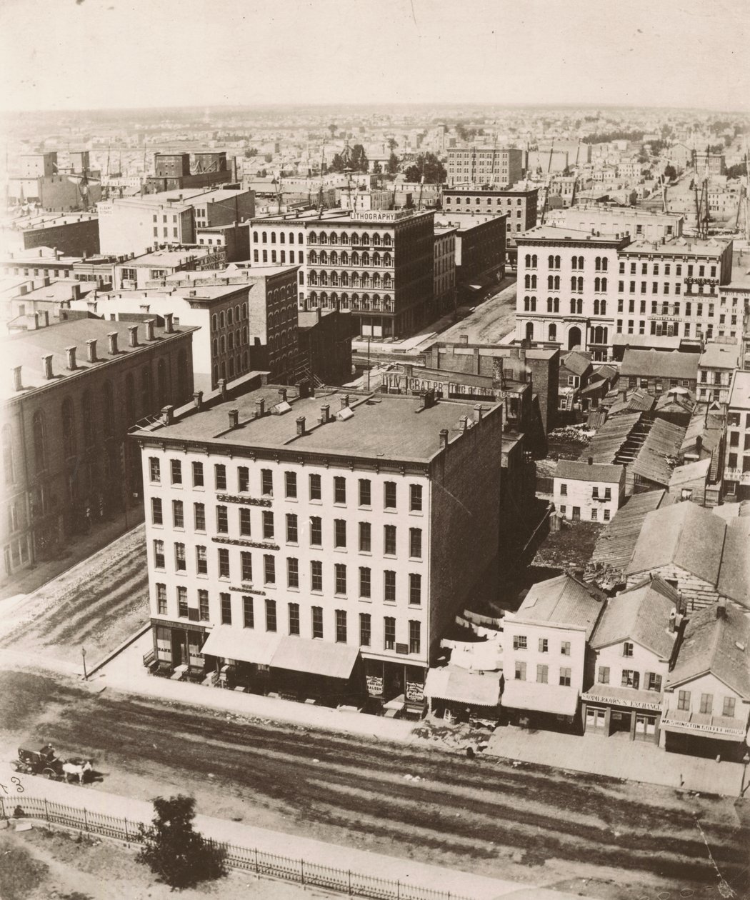 Vista nornoroeste desde la cúpula del juzgado en Chicago, 1858 de Alexander Hesler