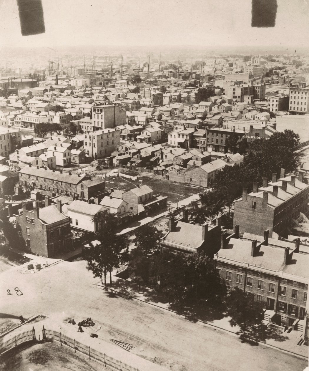 Vista suroeste desde la cúpula del juzgado en Chicago, 1858 de Alexander Hesler
