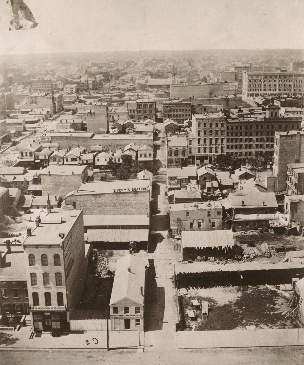 Vista oeste desde la cúpula del juzgado en Chicago, 1858 de Alexander Hesler