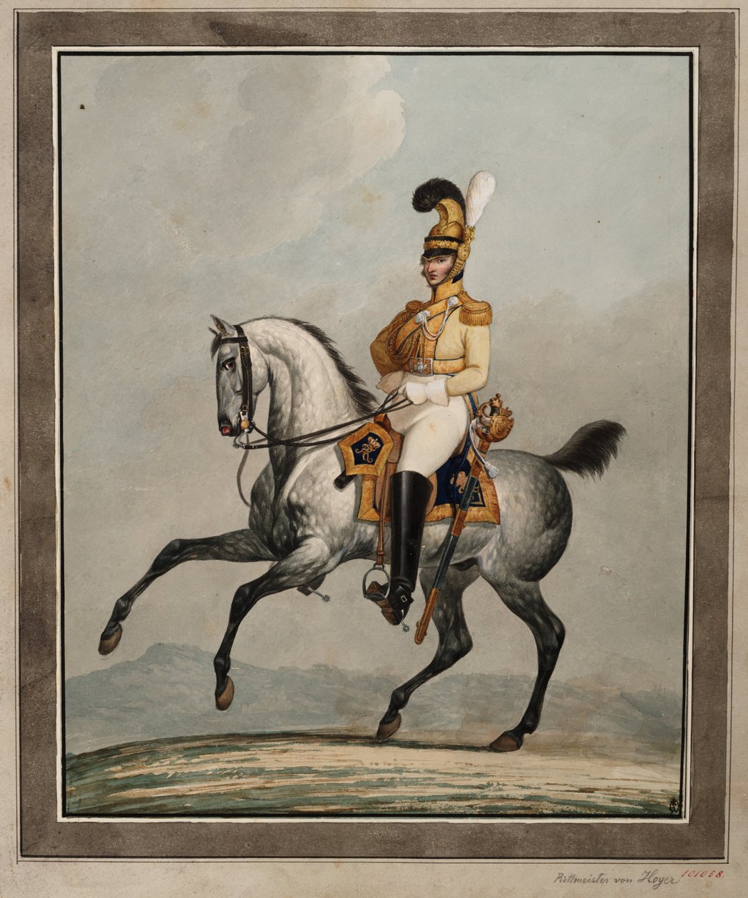 Oficial de dragones del Ejército Real Sajón de Alexander Ivanovich Sauerweid