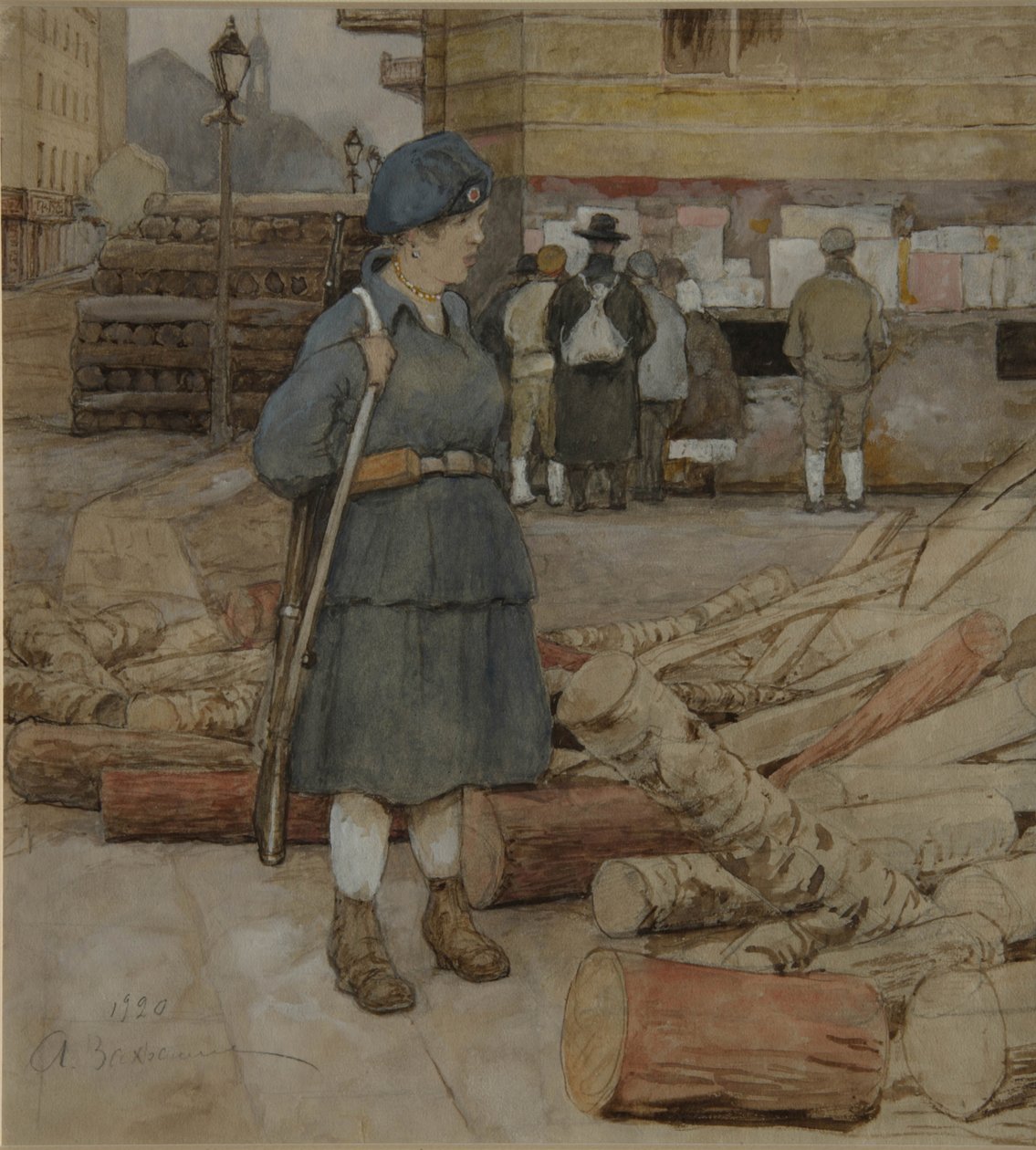 Una mujer miliciana, 1920 de Alexander Ivanovich Vakhrameyev