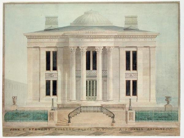 Residencia de John Cox Stevens, Ciudad de Nueva York de Alexander Jackson Davis