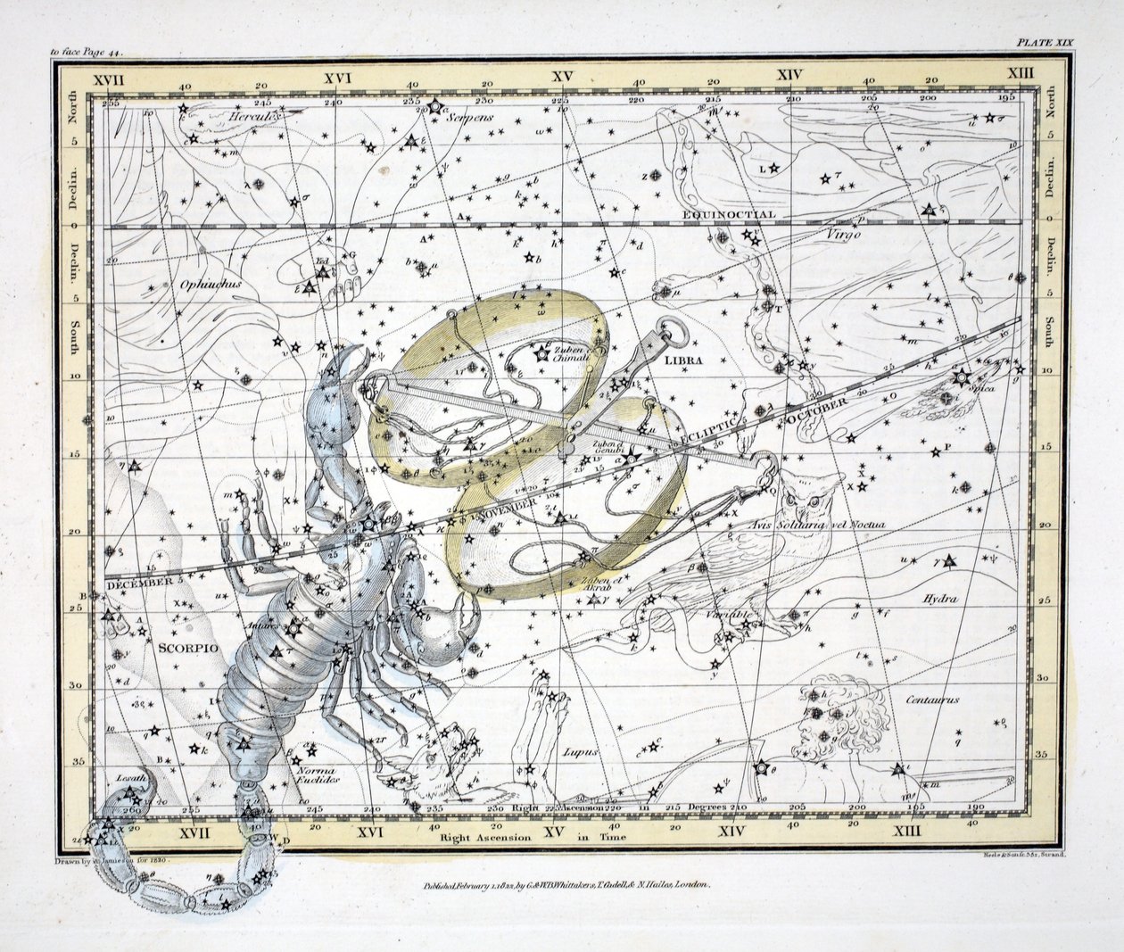 Las constelaciones (Placa XIX) Libra y Escorpio, de 