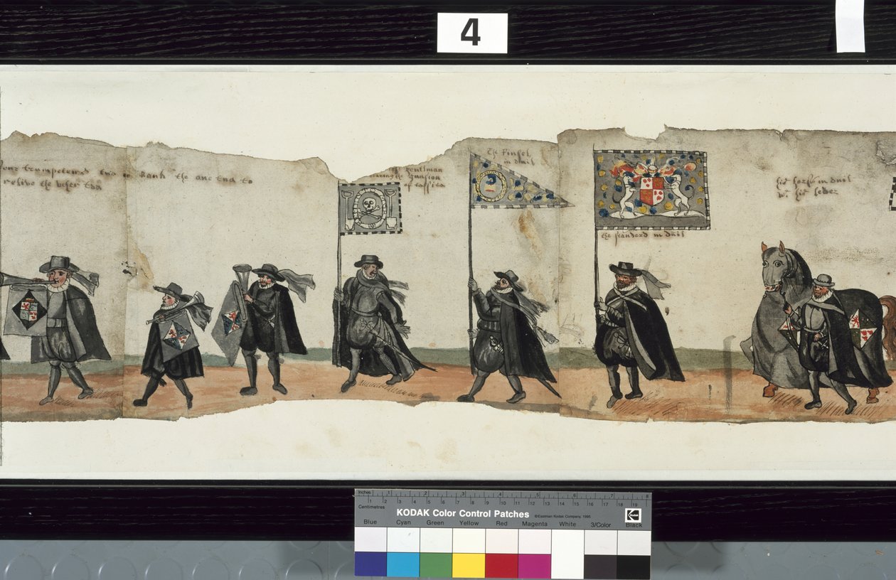 Detalle del cortejo fúnebre de Huntly, utilizado para las exequias de George 1º, Marqués de Huntly de Alexander Kincaid