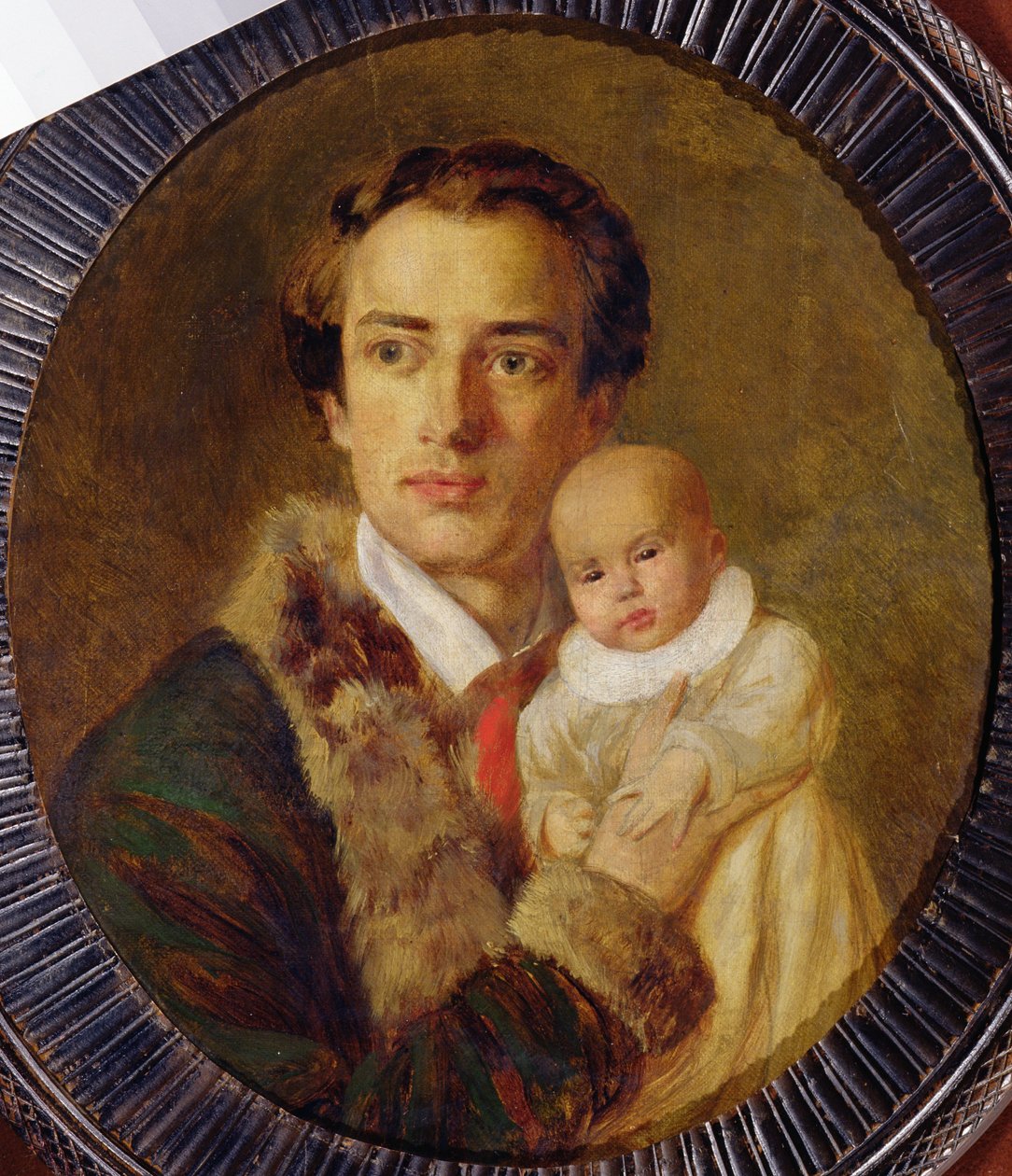 Retrato de Alexander Herzen con su hijo, 1840 de Alexander Lavrentievich Vitberg