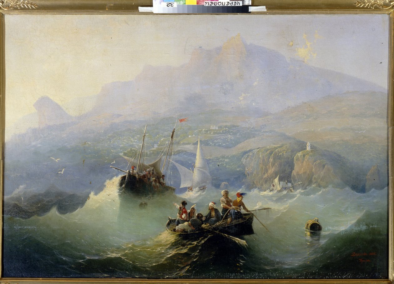 Les contrebandiers (Los contrabandistas). Pintura de Alexander Matveyevich Dorogov (1819-1850), papel sobre papel de Alexander Matveyevich Dorogov