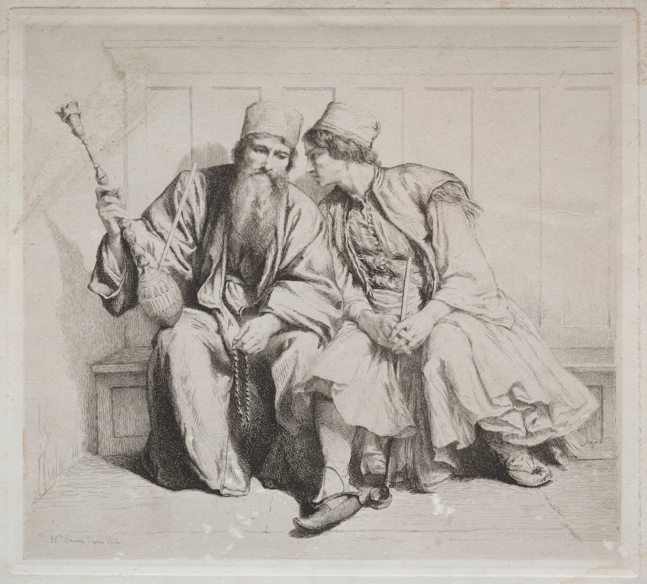 Young Greek Man in Conversation with a Priest de Alexander Munro