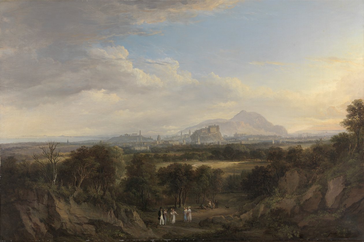 Una Vista de Edimburgo desde el Oeste, c.1822-26 de Alexander Nasmyth