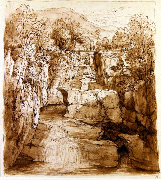 Las cataratas de Bracklinn, Perthshire, c.1810 de Alexander Nasmyth