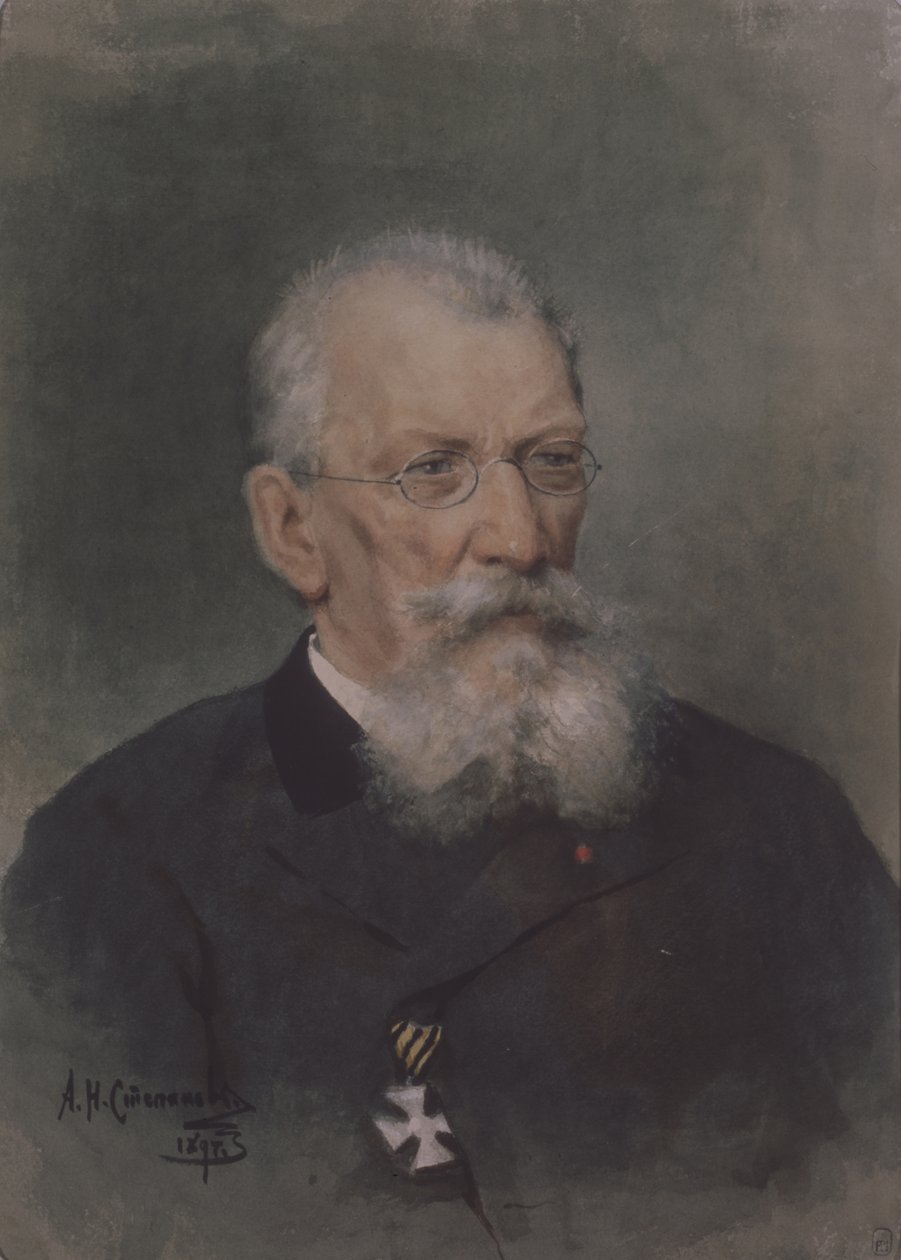 Retrato del artista Pyotr P. Sokolov 1821-1899 de Alexander Nikolaevich Stepanov