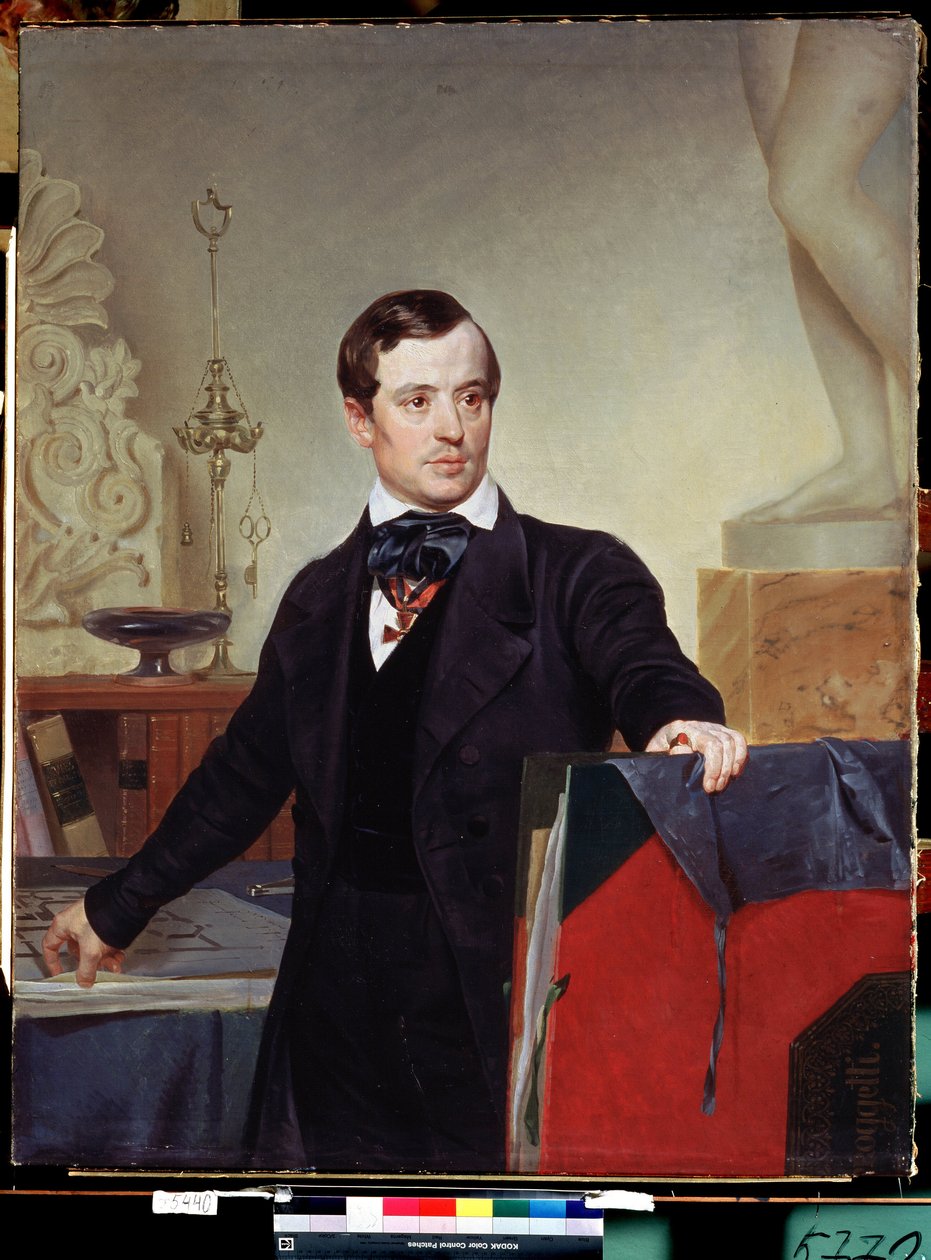 "Portrait du peintre et architecte Alexander Briullov (Alexandre Brioullov) (1798-1877)". Peinture de Karl Briullov (Brioullov) (1799-1852) Museo Estatal Ruso de San Petersburgo de Alexander Pavlovich Briullov