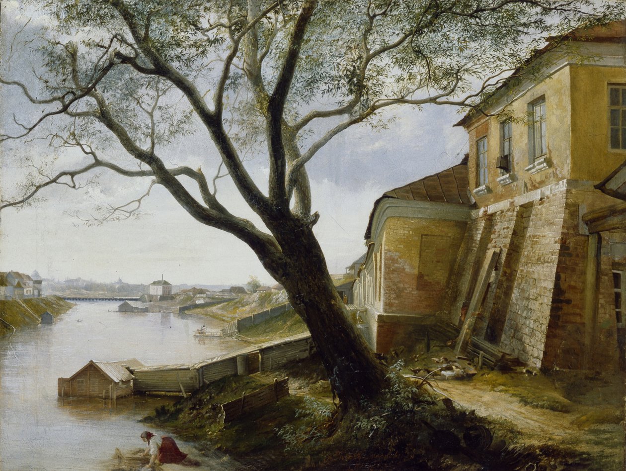 Sobre el río Yauza en Moscú, 1860 de Alexander Pavlovich Popov