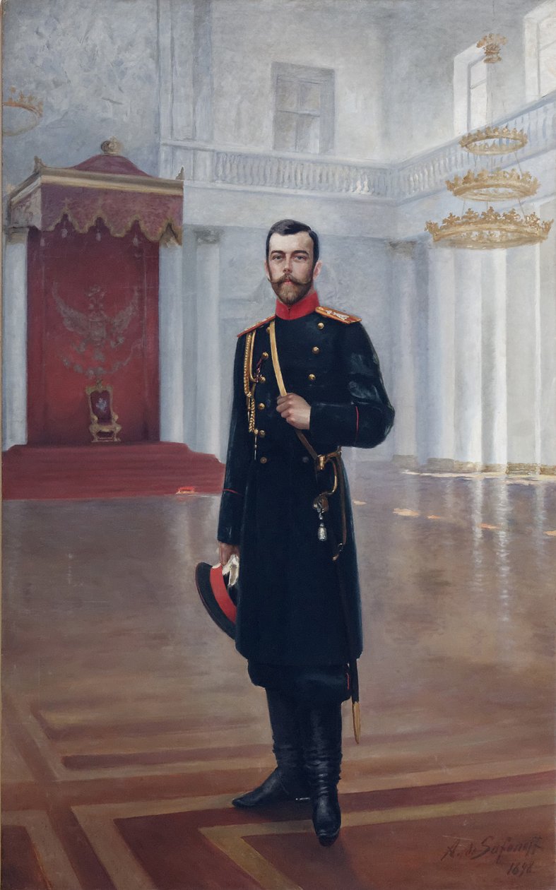 Retrato del Emperador Nicolás II 1868-1918, 1898 de Alexander Petrovich Safonov