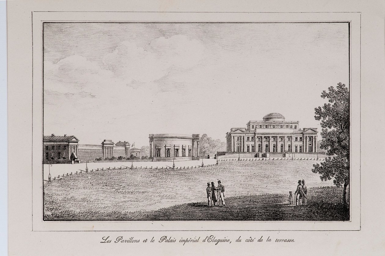 El Palacio Yelagin en San Petersburgo, Serie Vistas de San Petersburgo, 1820s de Alexander Pluchart