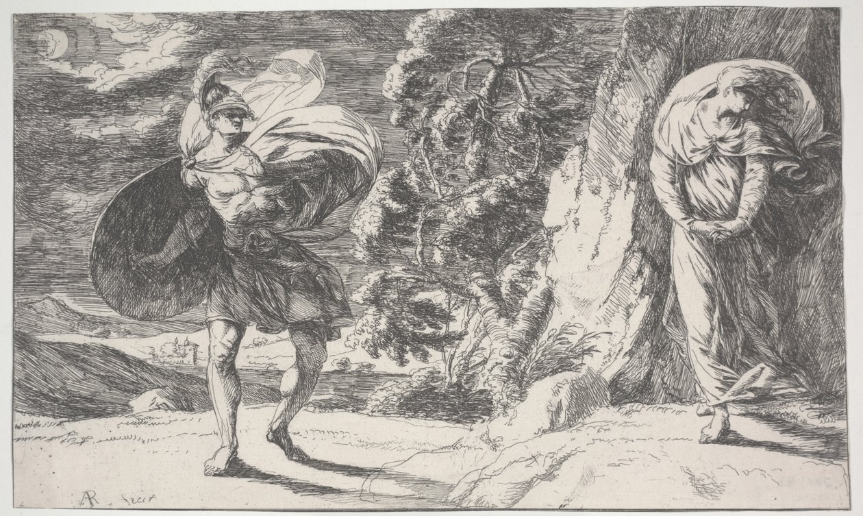 Fingal encuentra a Carbon Carglass, impreso por primera vez c.1773 de Alexander Runciman