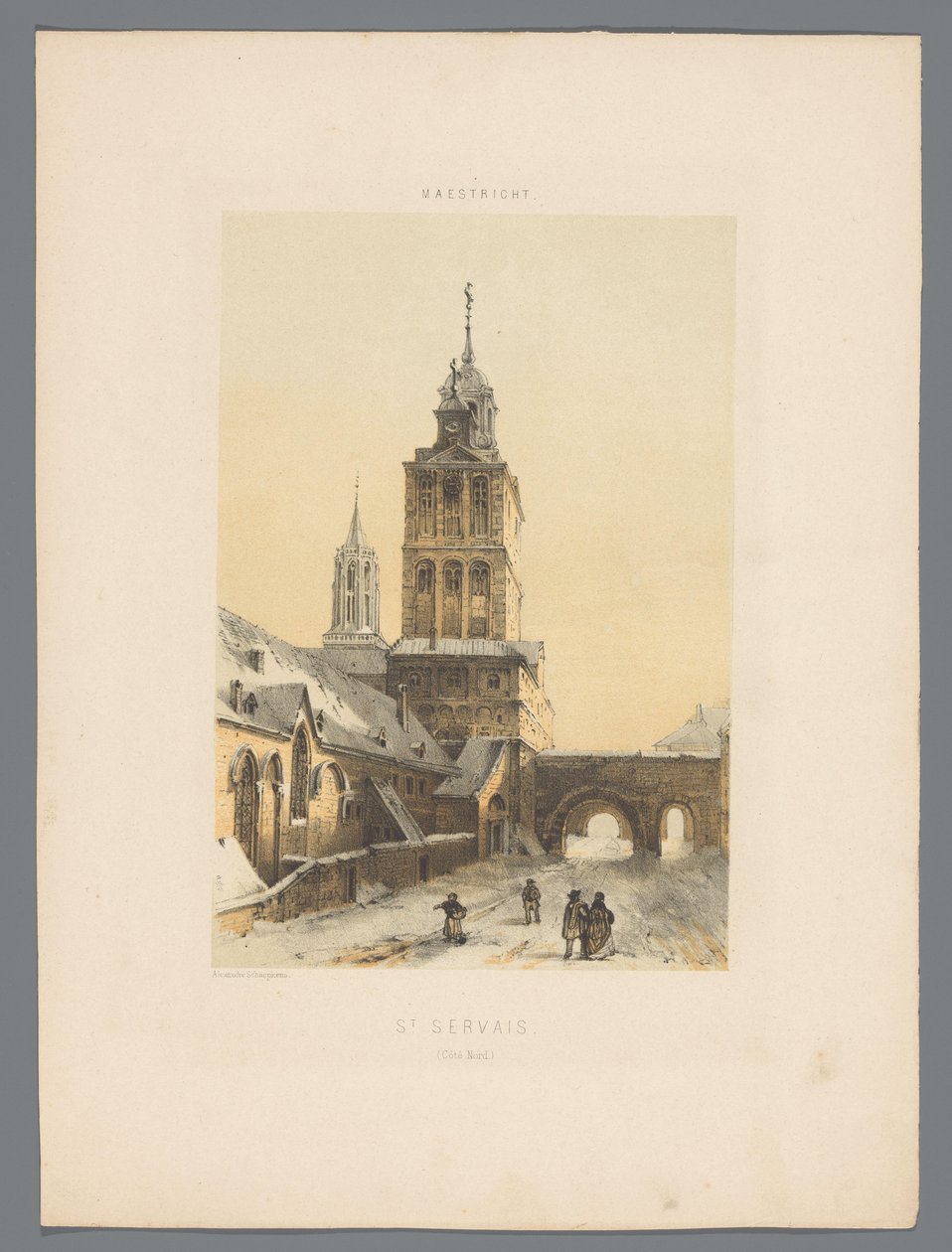 Basílica de San Servacio en Maastricht St Servais (Côté Nord) (título sobre objeto) Monumentos de Maastricht (título de la serie) de Alexander Schaepkens
