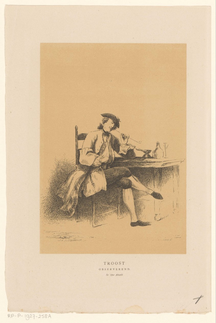Autorretrato de Cornelis Troost Observación reconfortante (título sobre el objeto) de Alexander Ver Huell