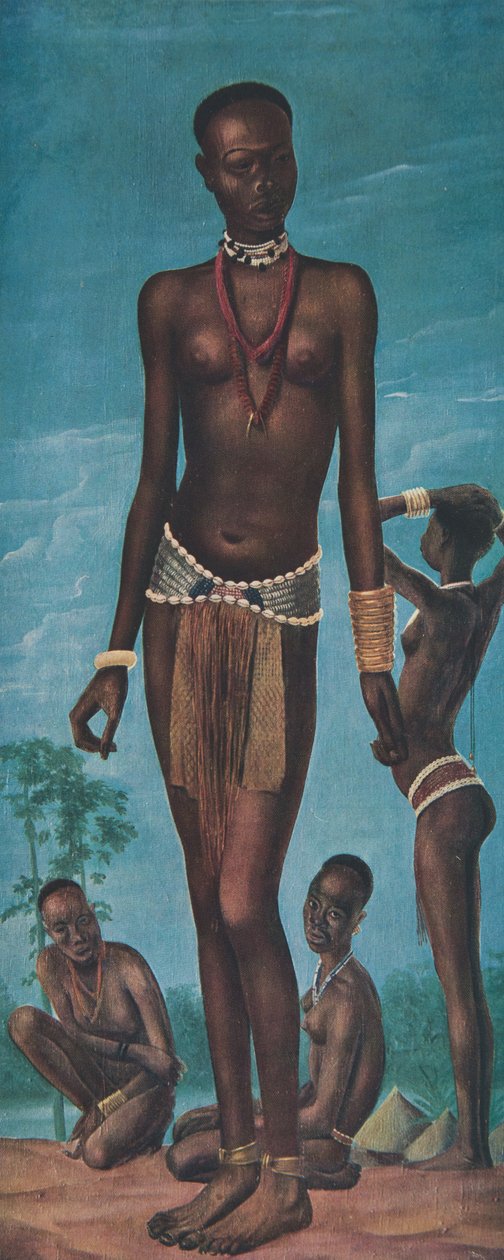 Daboa, joven Sara (Fort Archambault), de Dibujos y Pinturas de África, ejecutados durante la expedición Citroën Centro África, segunda misión Haardt Audouin-Dubreuil, pub. París, 1927 de Alexander Yakovlev