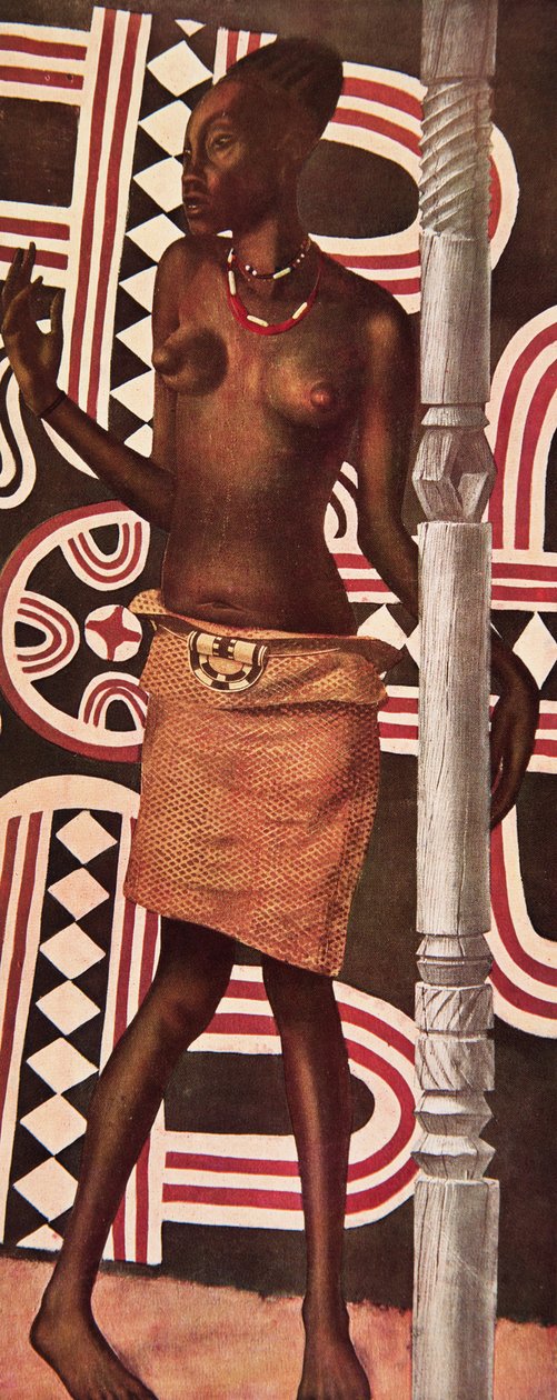 Molende, la Mangbetou, de Dibujos y Pinturas de África, ejecutados durante la expedición Citroën Centro África, segunda misión Haardt Audouin-Dubreuil, pub. París, 1927 de Alexander Yakovlev