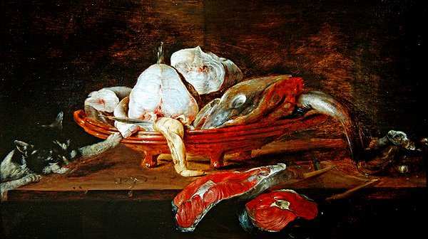 Naturaleza muerta con pescado de Alexander van Adriaenssen