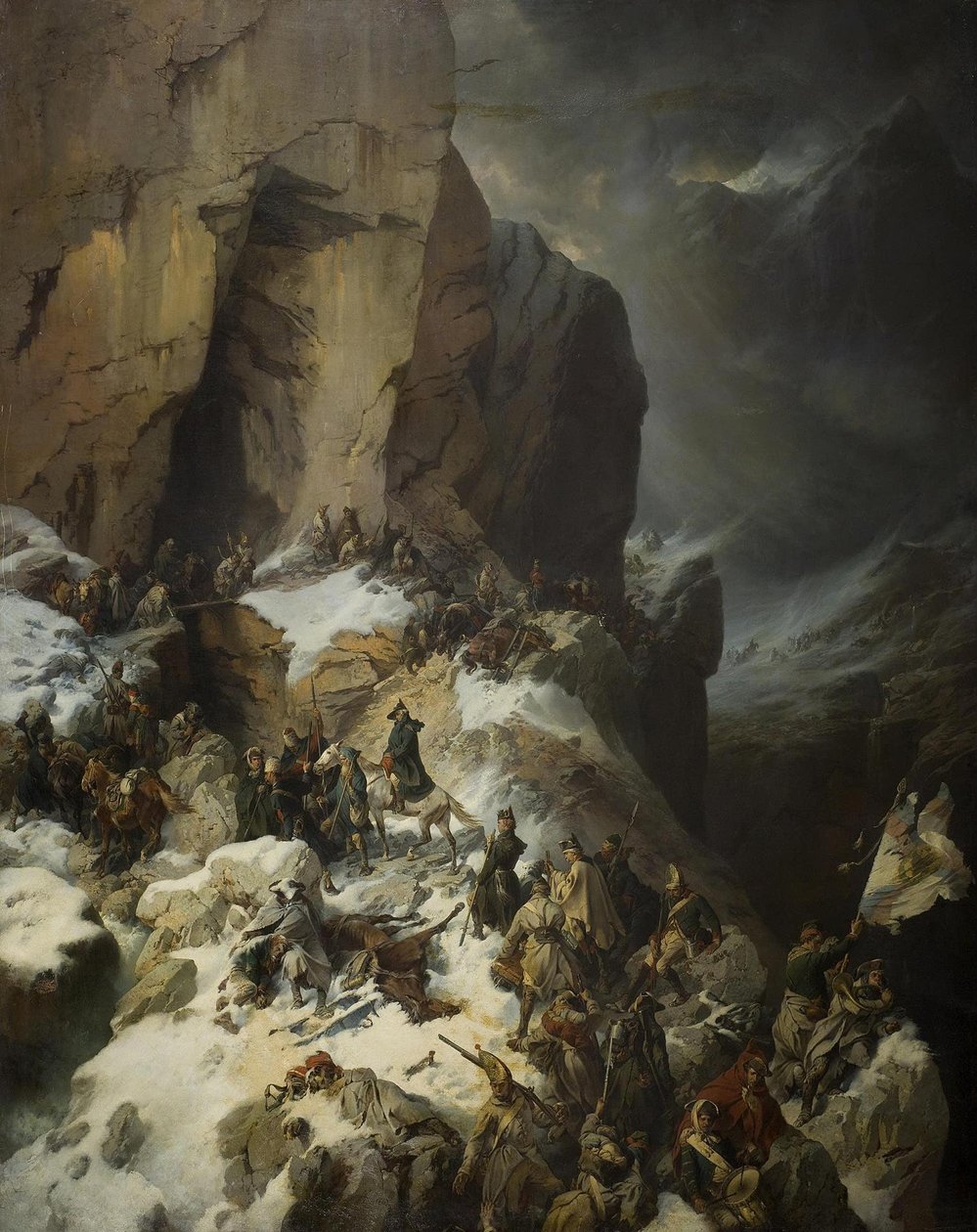 Suvorov cruzando el paso de Panix, 1860 de Alexander von Kotzebue