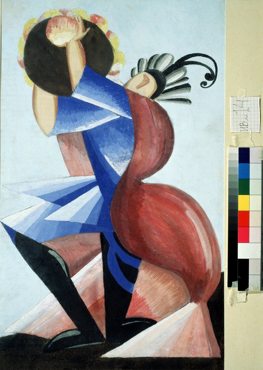 Traje de teatro para la obra "Romeo y Julieta" de William Shakespeare. Gouache de Alexandra Alexandrovna Exter (1882-1949) 1921 Museo Estatal de Arte A. Radishchev, Saratov de Alexandra Alexandrowna Exter