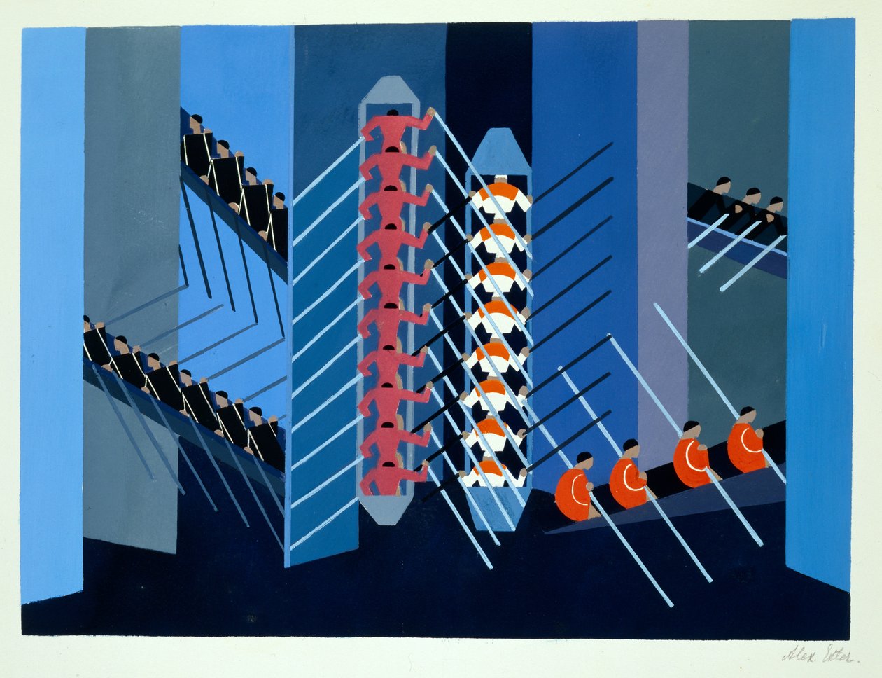 Escenografía experimental, ilustración de "Maquettes de Theatre" de Alexandra Exter, publicada en la década de 1920 (litografía) de Alexandra Alexandrowna Exter