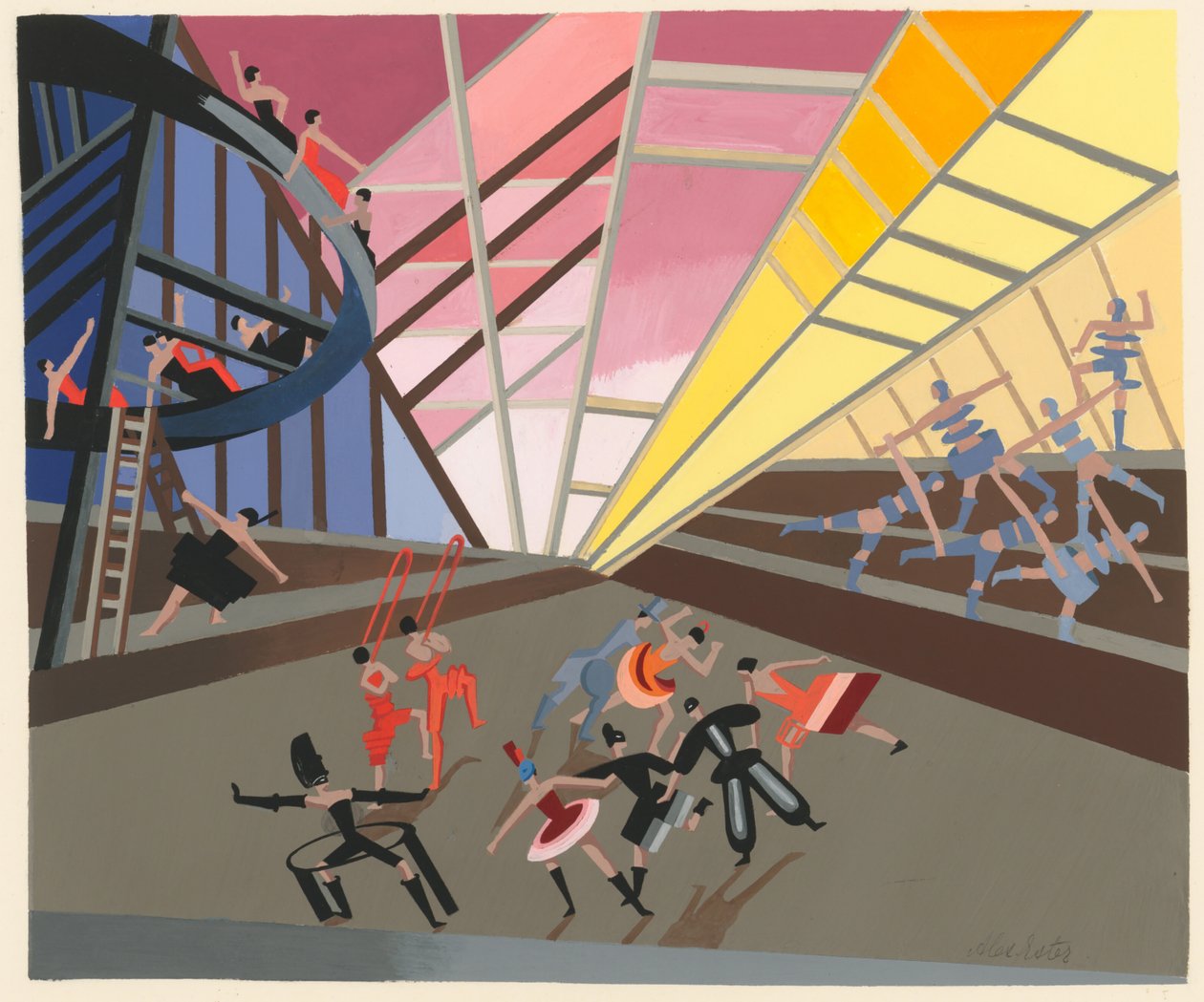 Diseño escénico del portafolio Décors de Théâtre, 1930 de Alexandra Alexandrowna Exter