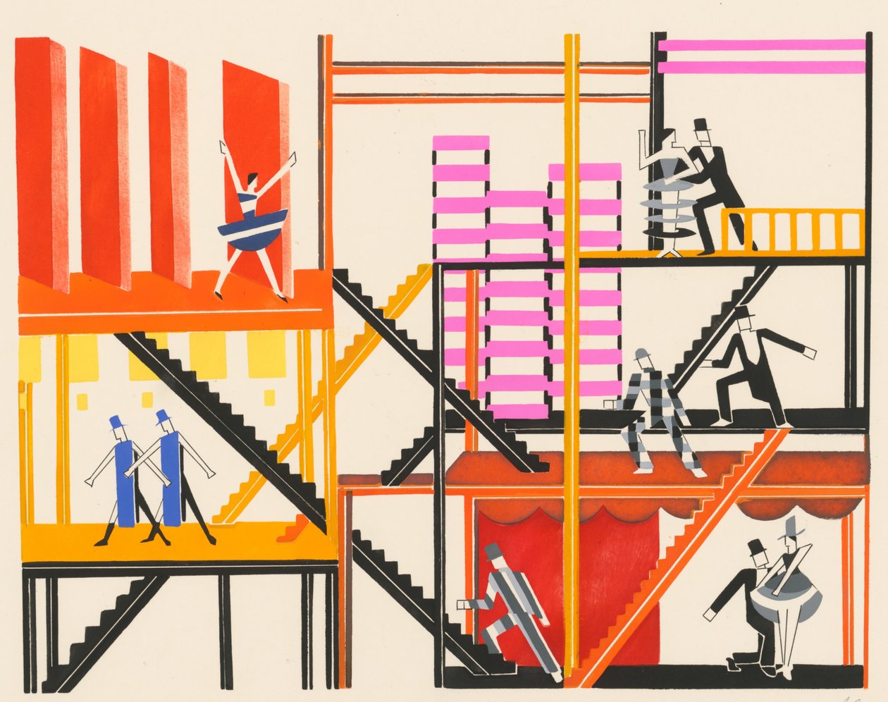 Diseño escénico del portafolio Décors de Théâtre, 1930 de Alexandra Alexandrowna Exter
