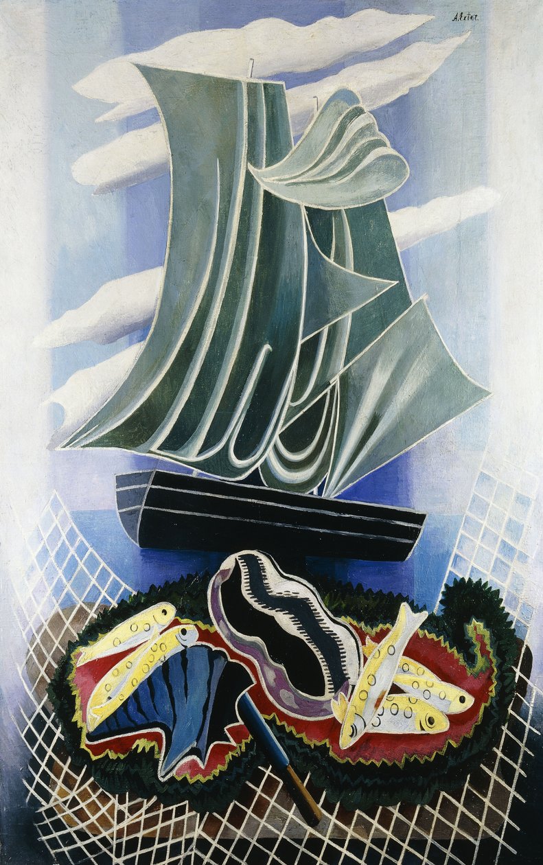 El barco; Le Bateau, c.1936 (óleo sobre lienzo) de Alexandra Alexandrowna Exter