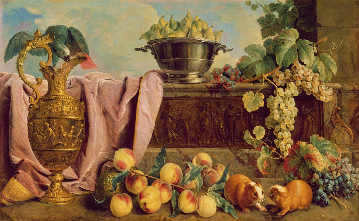 Naturaleza muerta con una jarra, 1734 de Alexandre Francois Desportes