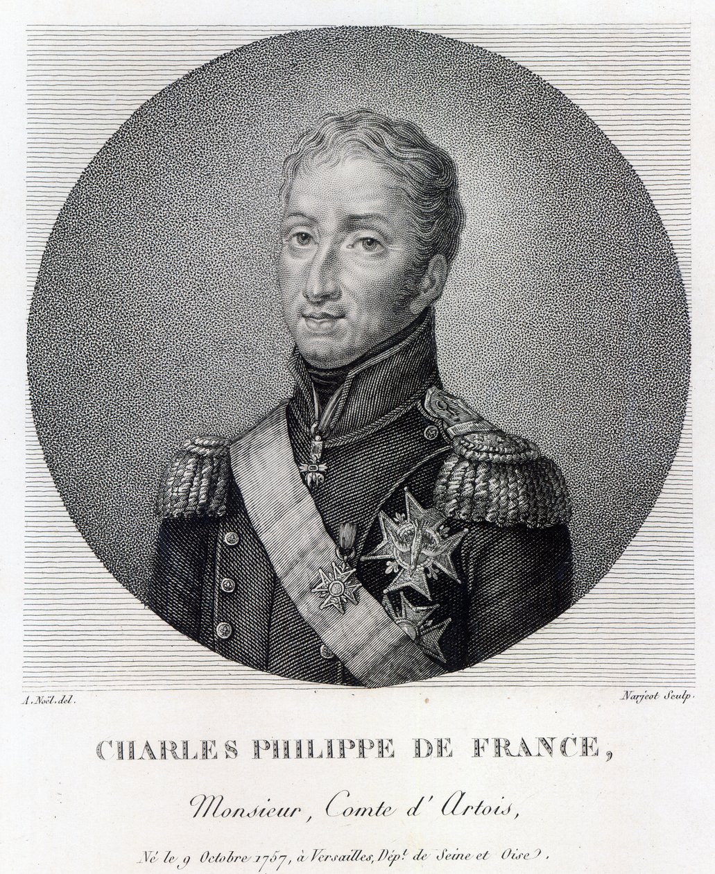 Retrato de Carlos de Francia (1757-1836), Conde de Artois, futuro Carlos X Rey de Francia y Navarra de Alexandre Jean Noel
