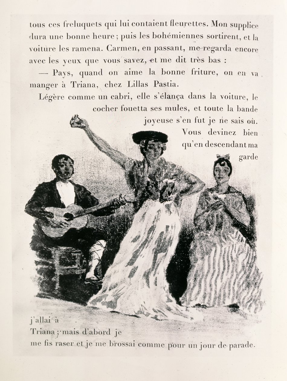 Carmen bailando, pub.1901 de Alexandre Lunois