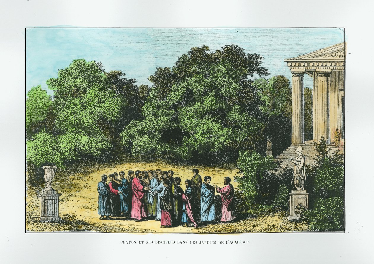 Platón (c.427-c.348 a.C.) y sus Discípulos en el Jardín de la Academia, de 