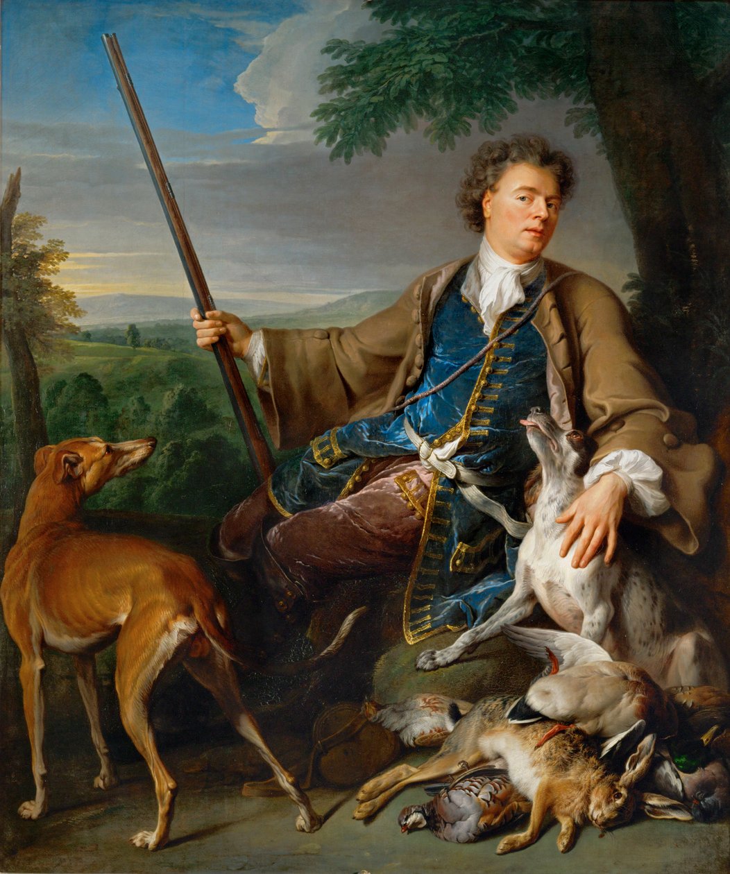 Retrato del artista como cazador, c.1699 (pintura sobre lienzo) de Alexandre Francois Desportes