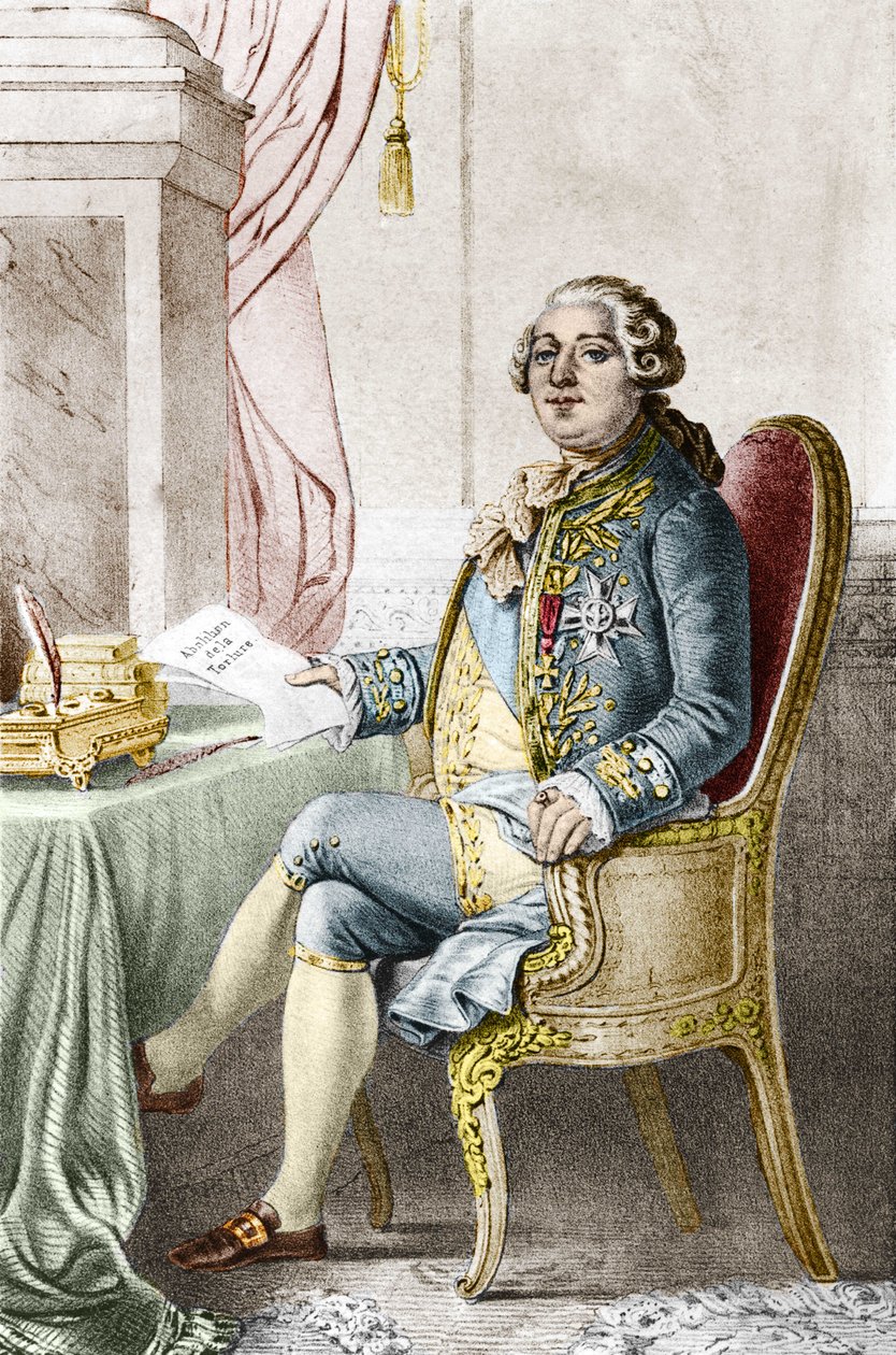 Retrato de Luis XVI (1754-1793), rey de Francia de Alexandre (after) Lacauchie