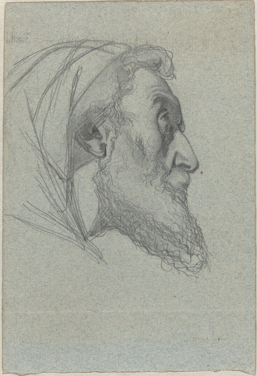 Hombre Barbudo de Perfil (recto) / Mujer Mirando Hacia Arriba (verso) de Alexandre Bida