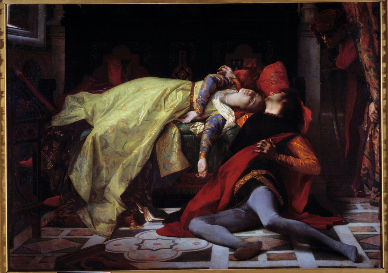 La muerte de Francesca de Rimini y Paolo Malatesta (1284) de Alexandre Cabanel