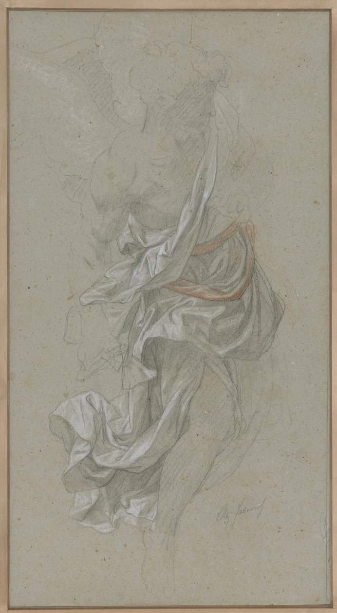Estudio de drapeado para Un ángel asistiendo a Dios Padre, en Le Paradis Perdu (Paradise Lost) de Alexandre Cabanel